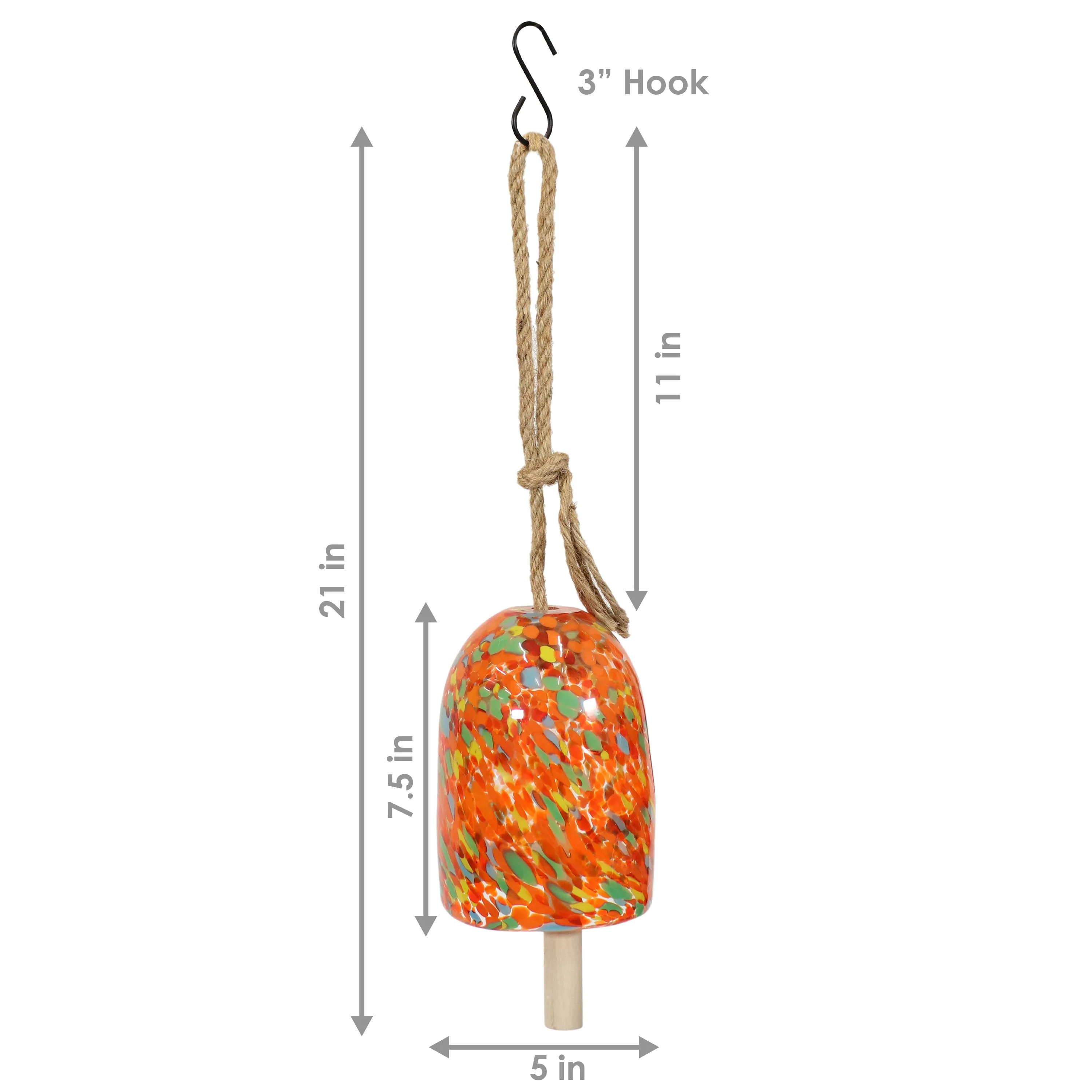 Sunnydaze Natural Melody Glass Wind Bell Chime