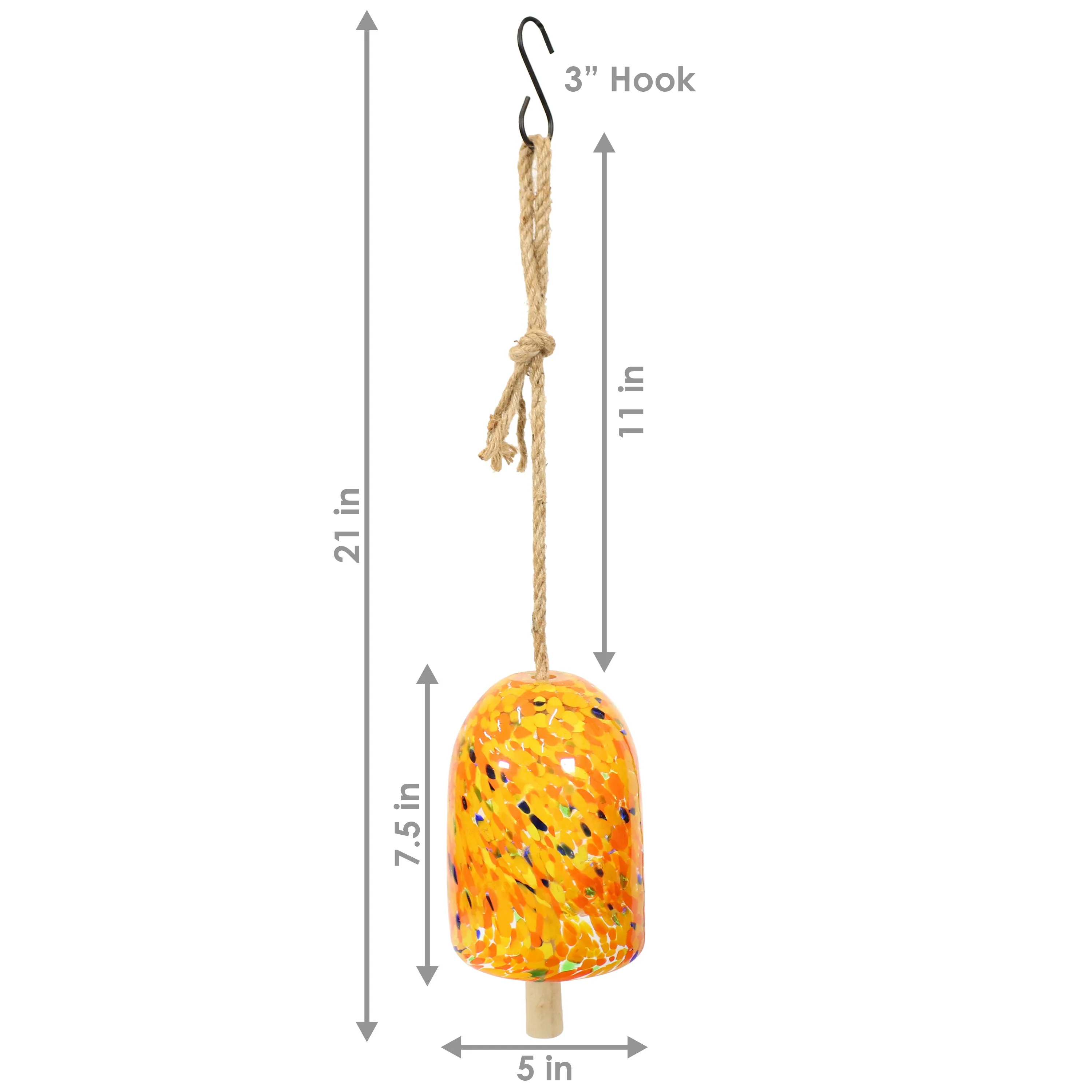 Sunnydaze Natural Melody Glass Wind Bell Chime