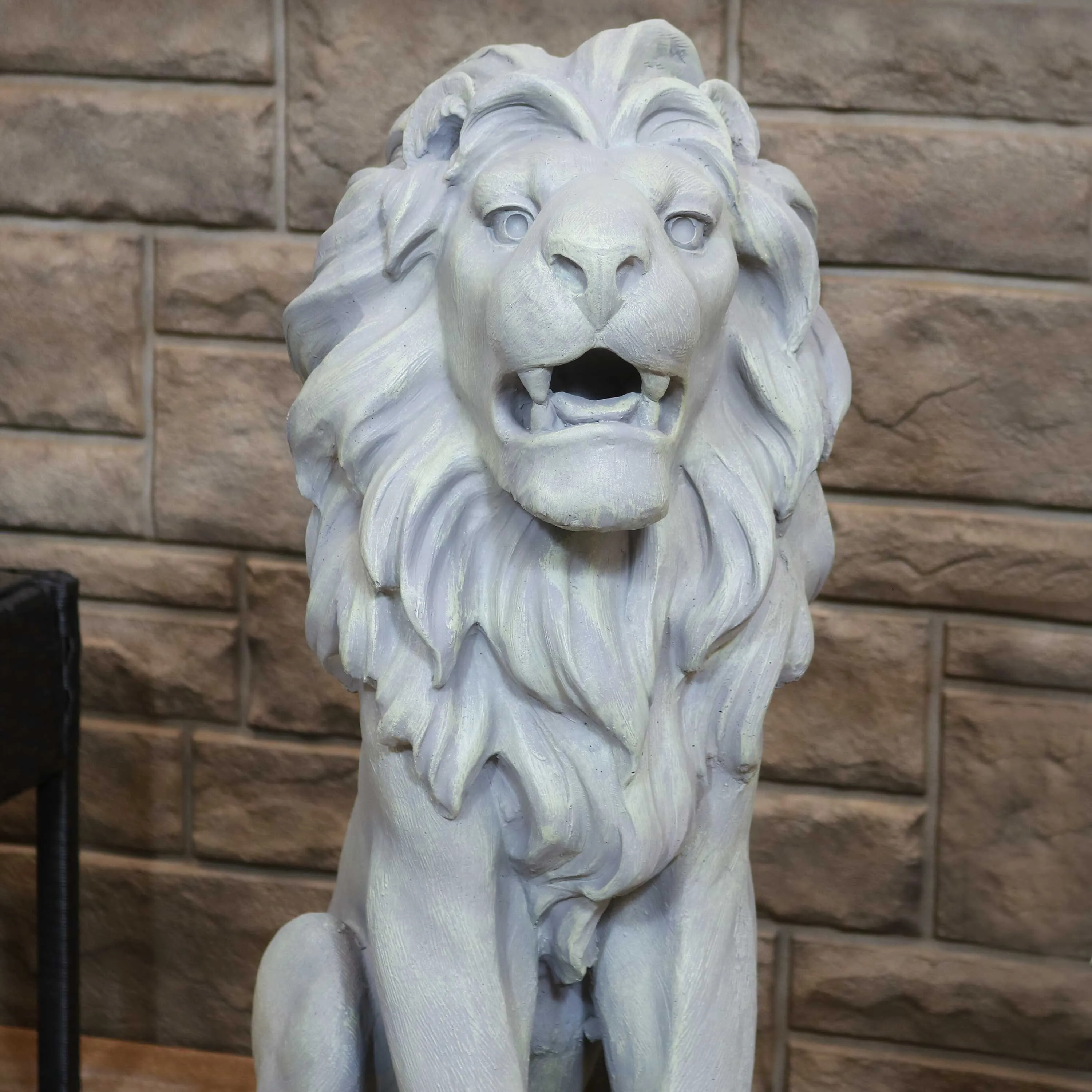 Sunnydaze Noble Beast Sitting Lion Outdoor Statue - 30"