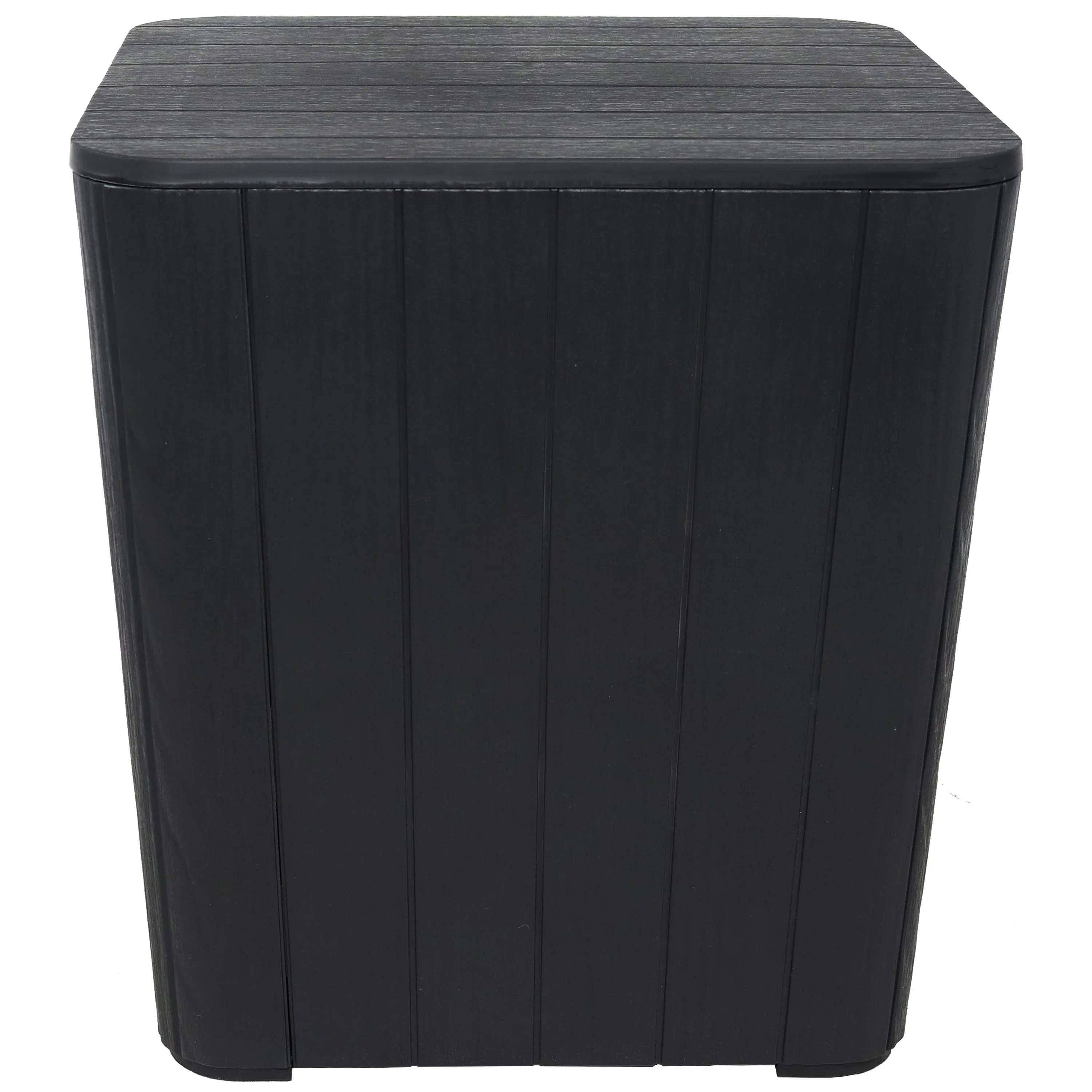 Sunnydaze Outdoor Side Table with Storage - Wood Look - 11.5 Gal.