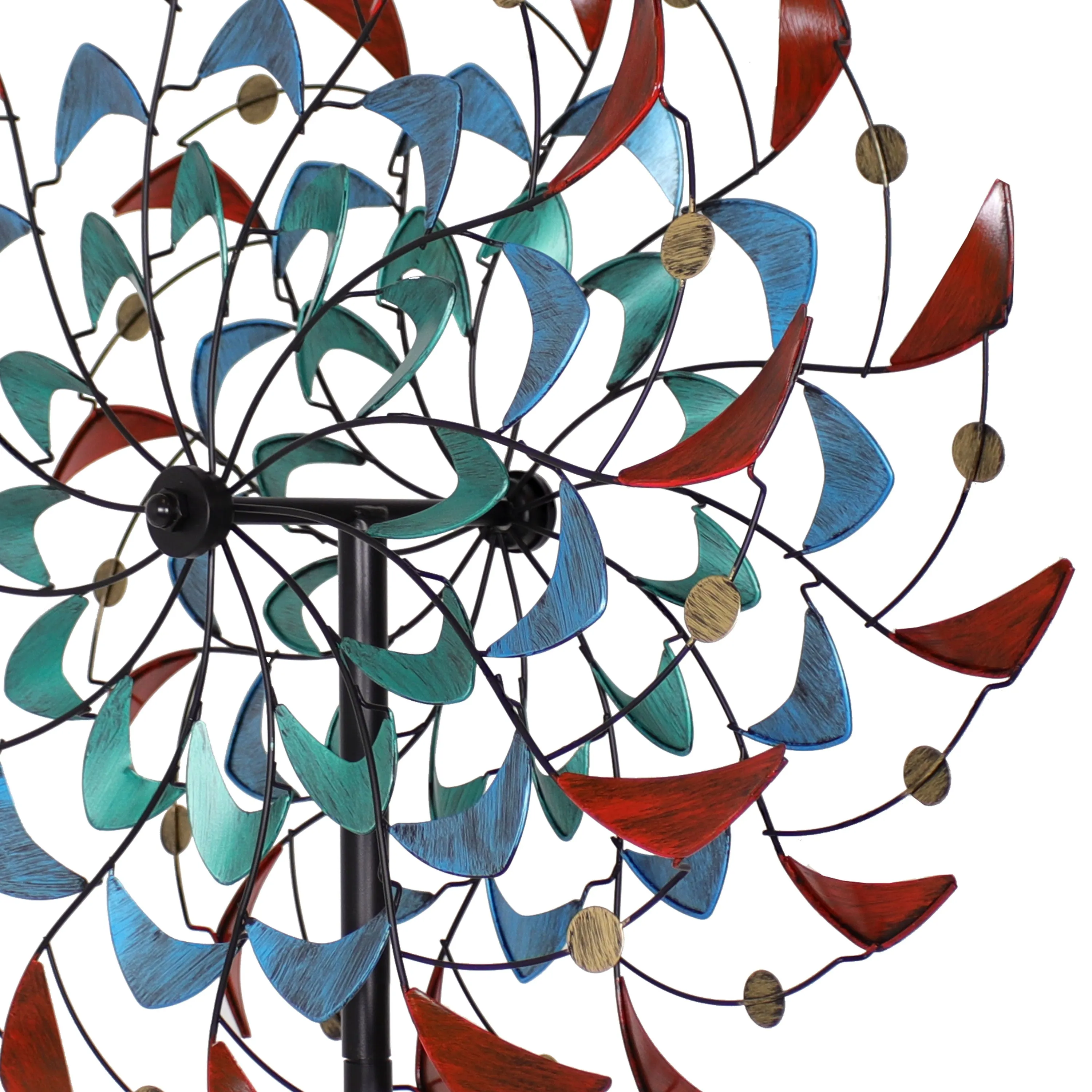 Sunnydaze Rainbow Breezes Metal Garden Wind Spinner - 84" H