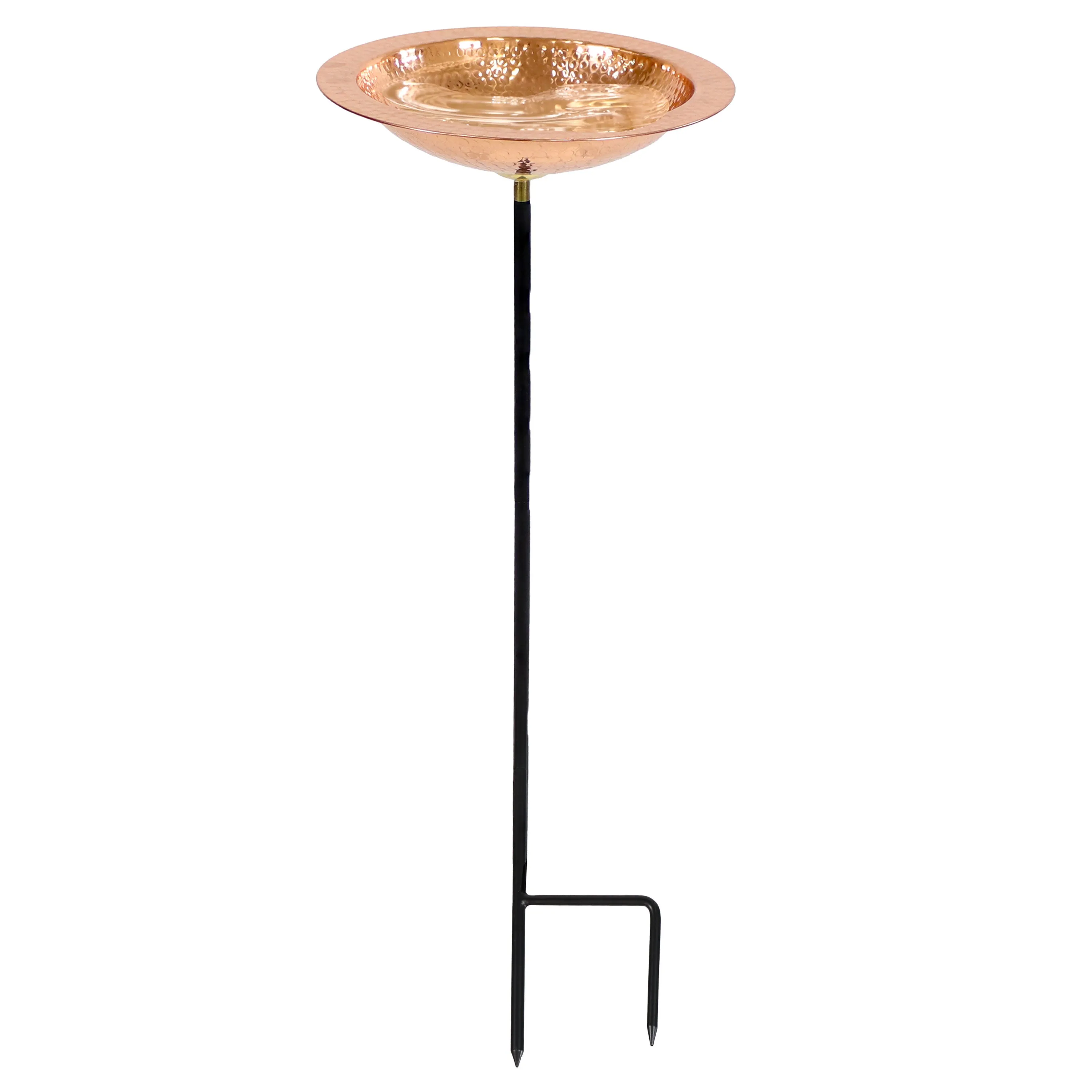 Sunnydaze Standing Hand-Hammered Copper Bird Bath or Bird Feeder