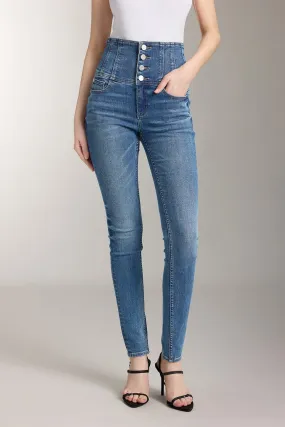 Super High Rise Jeans With Four Buttons