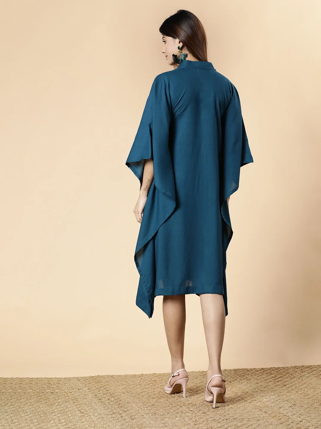 Teal Rayon Shirt-Kaftan - Phoenix