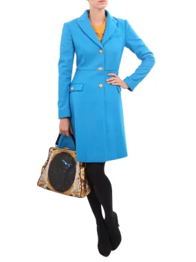 Teal Virgin Wool Coat Dress