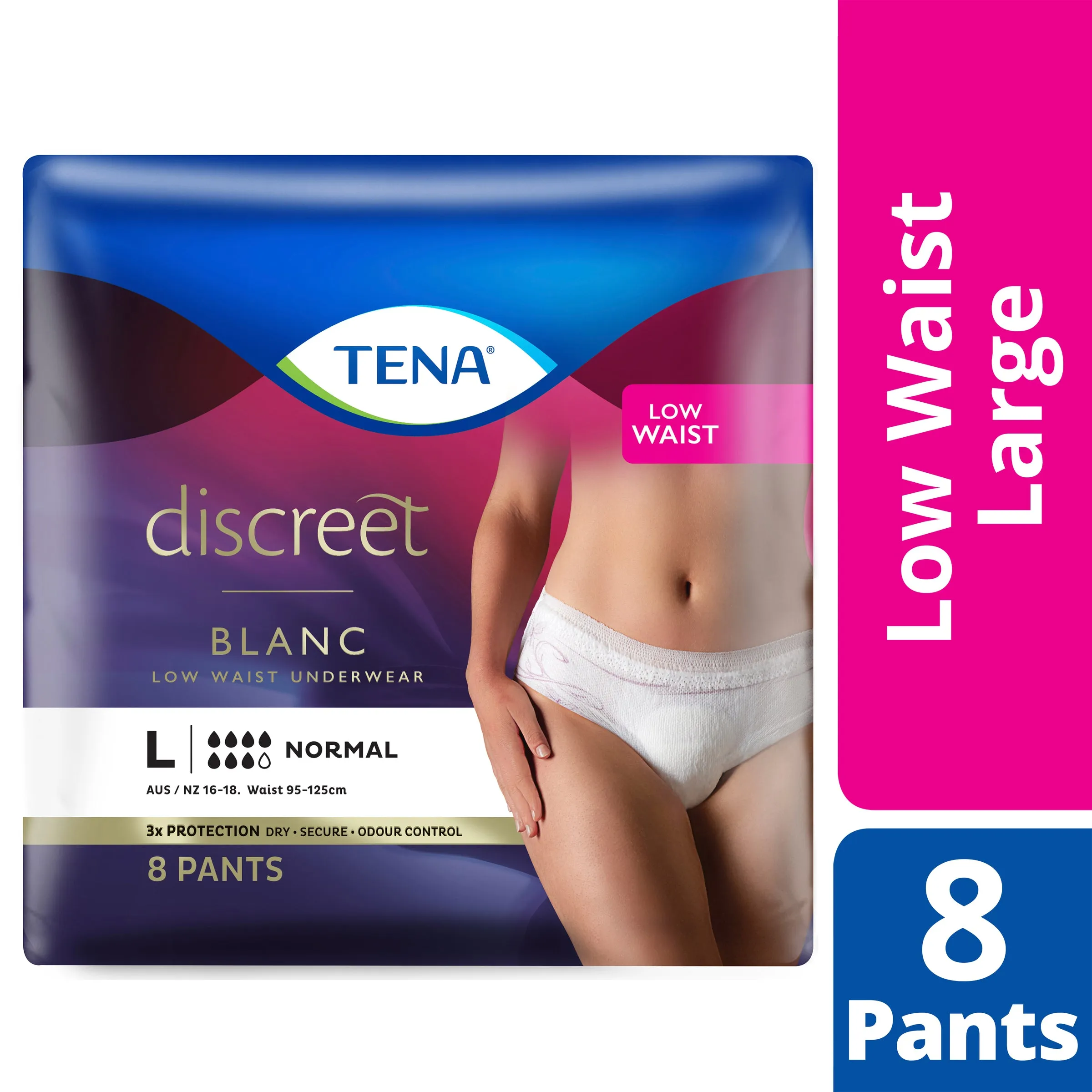 TENA Pants Women Discreet Large 8 Pack