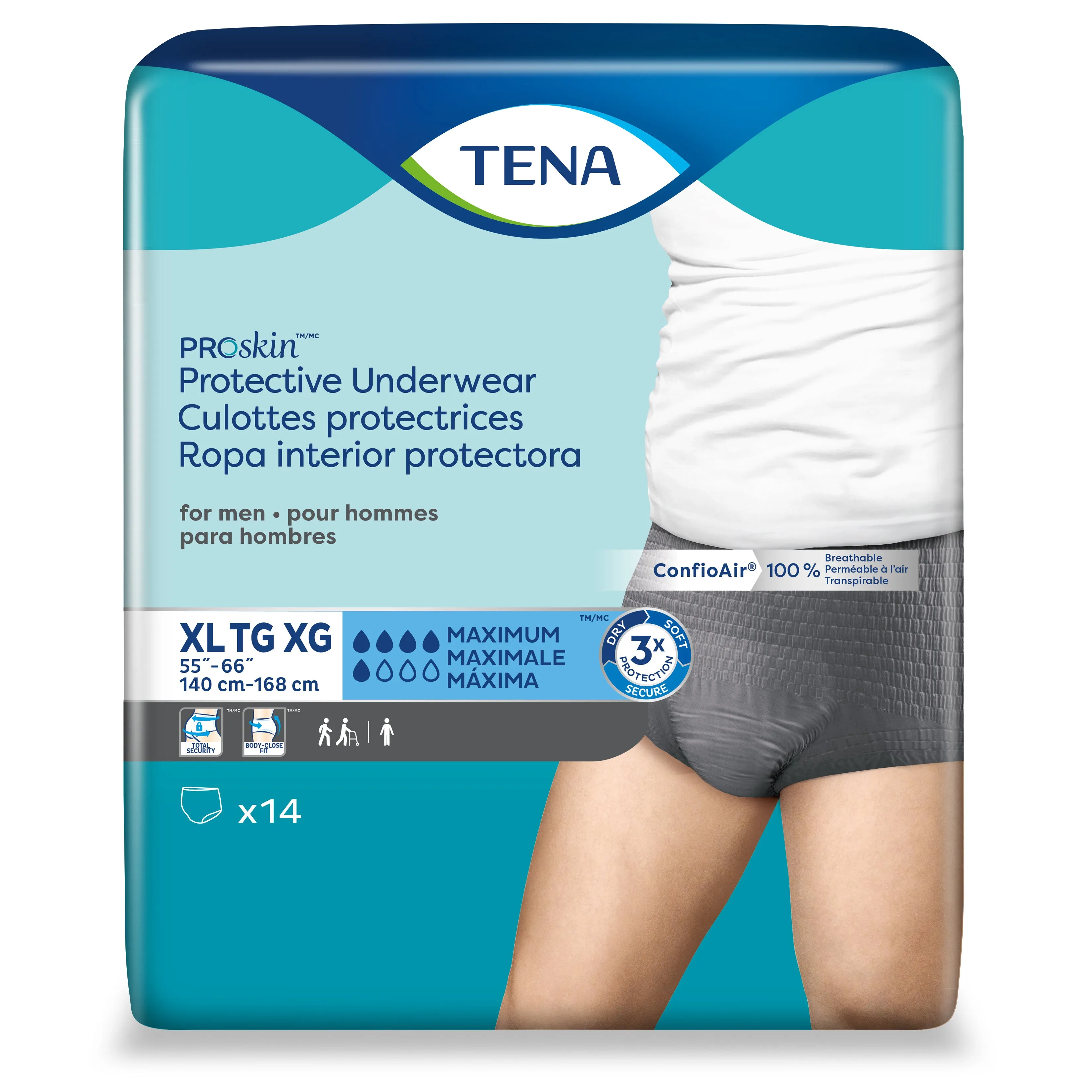 TENA ProSkin Incontinence Underwear for Men with Maximum Absorbency