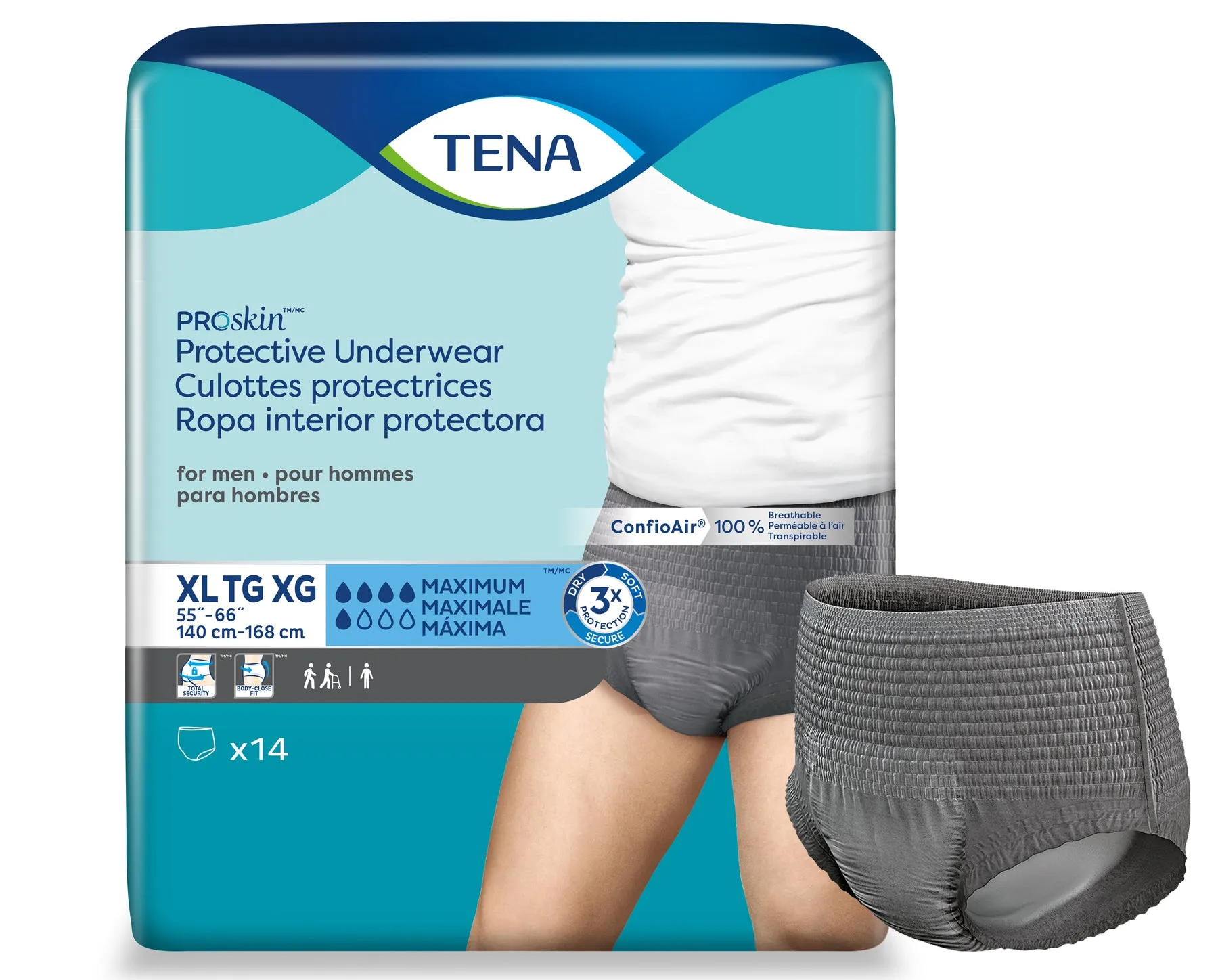 TENA ProSkin Incontinence Underwear for Men with Maximum Absorbency