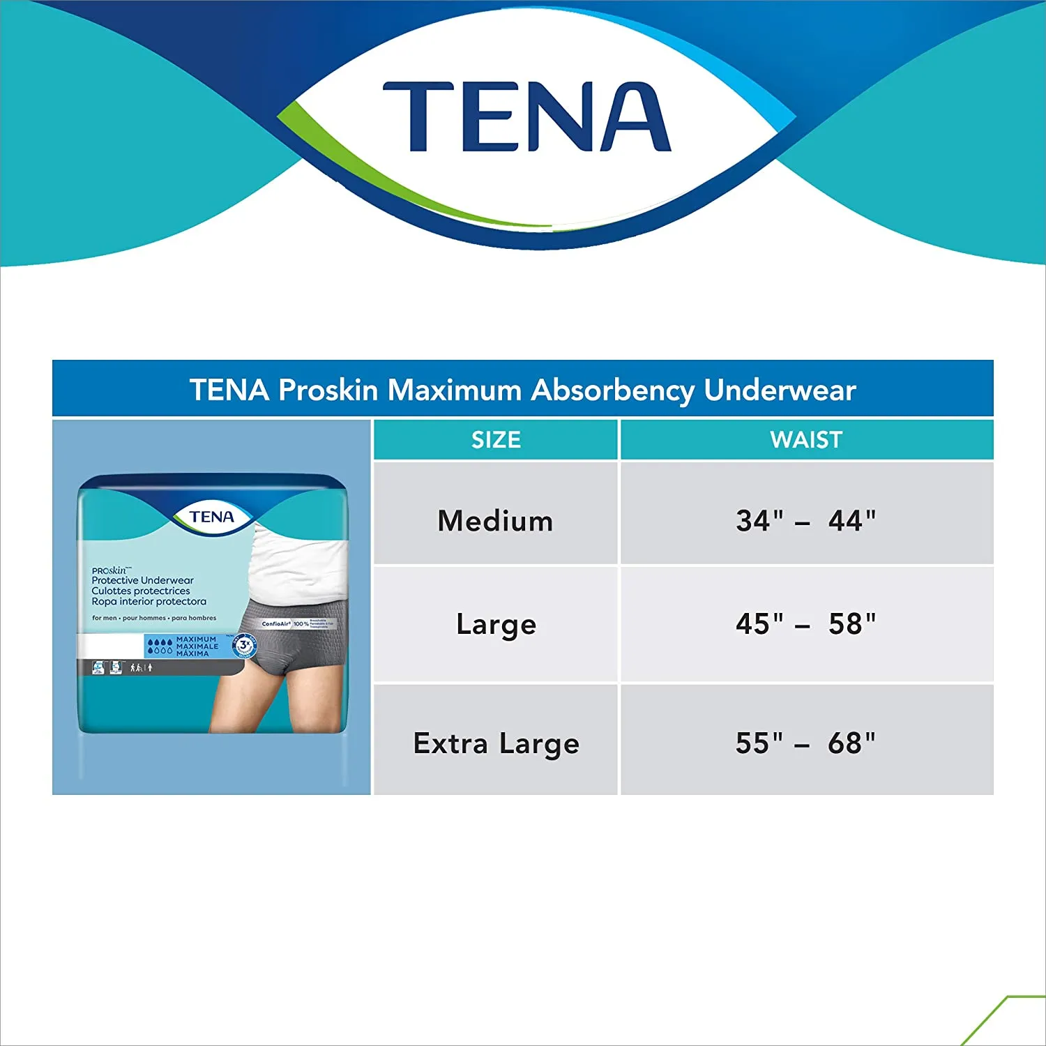 TENA ProSkin Incontinence Underwear for Men with Maximum Absorbency