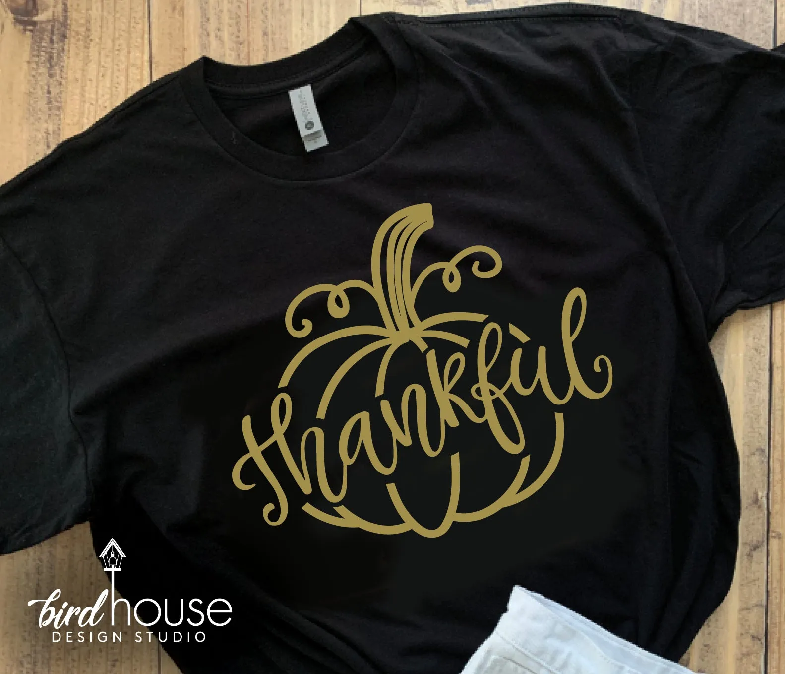 Thankful Pumpkin Shirt, Cute Thanksgiving Tee, Any Color, Customize