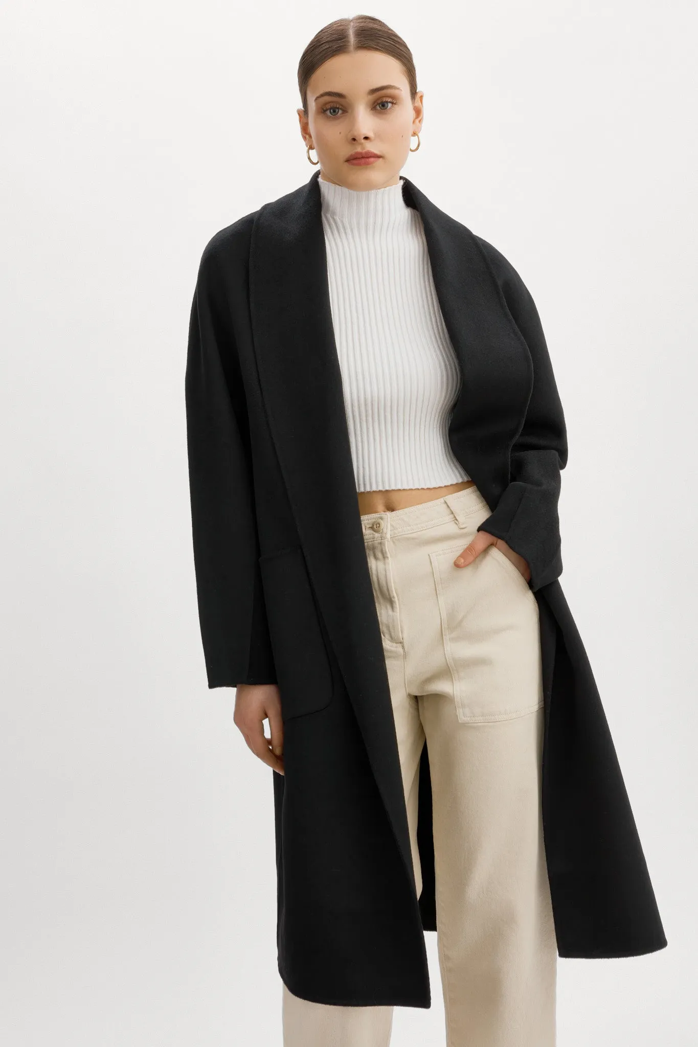 THARA | Shawl Collar Wool Coat