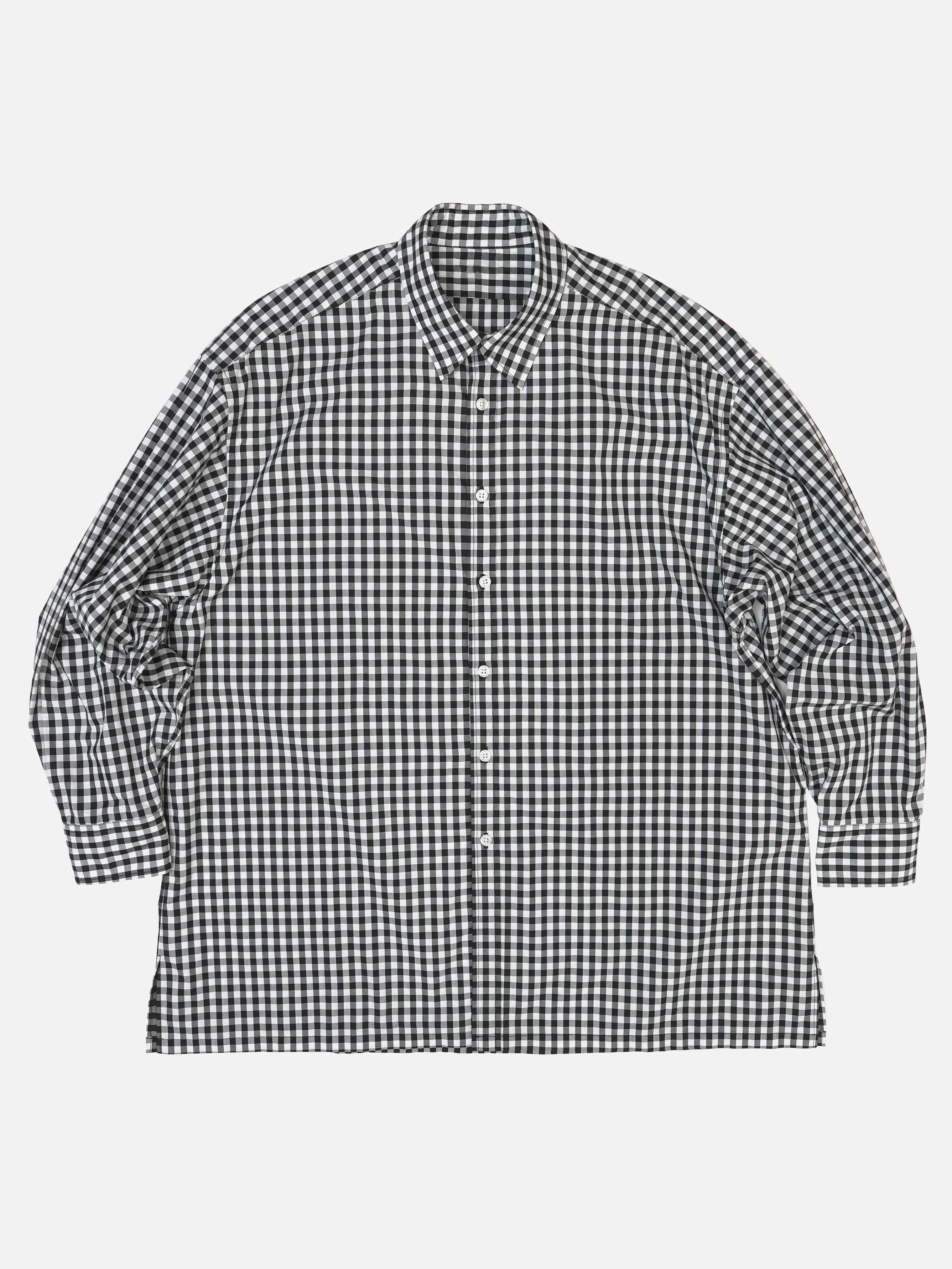 The Big Square Shirt - Gingham Black