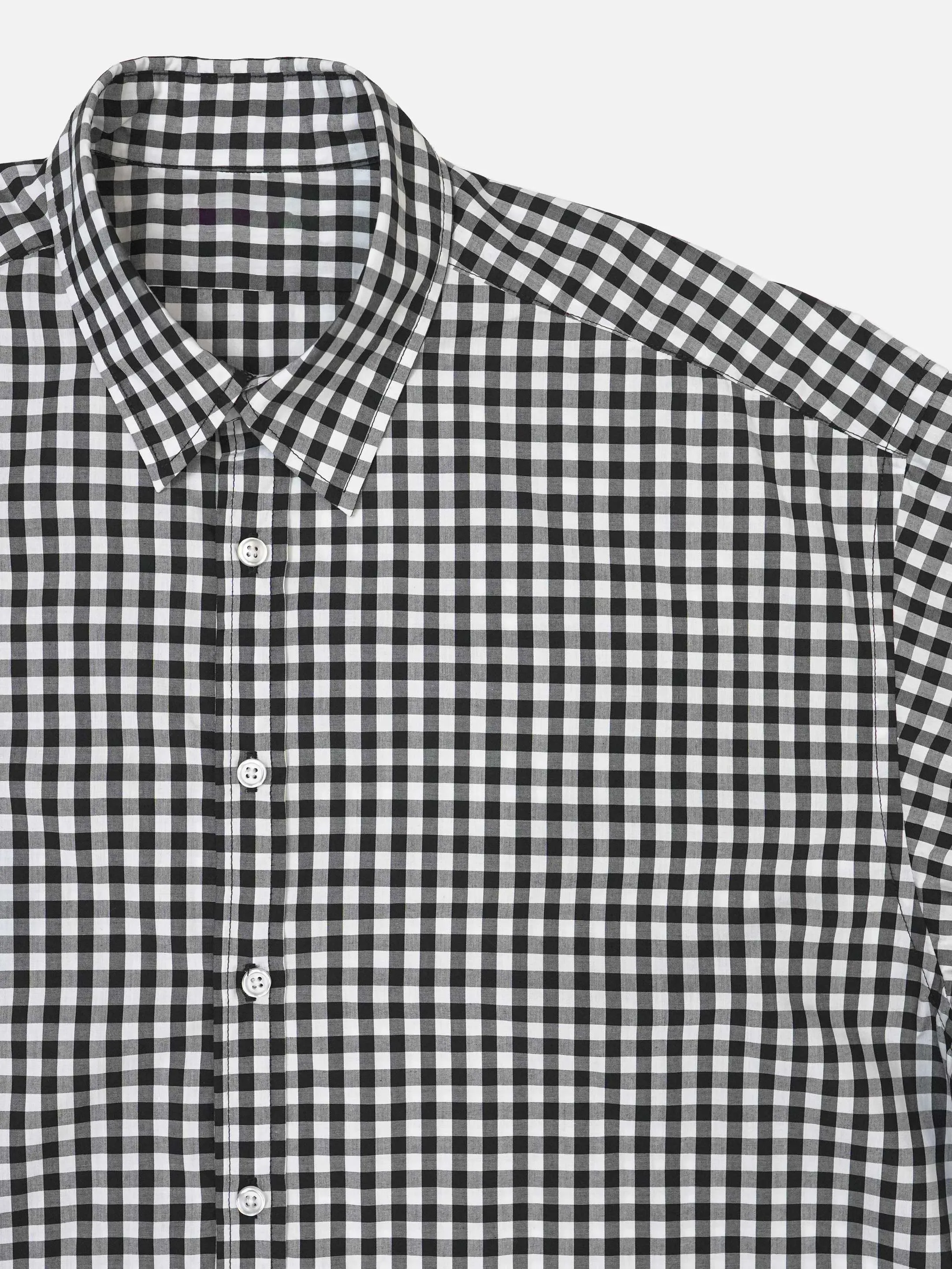 The Big Square Shirt - Gingham Black