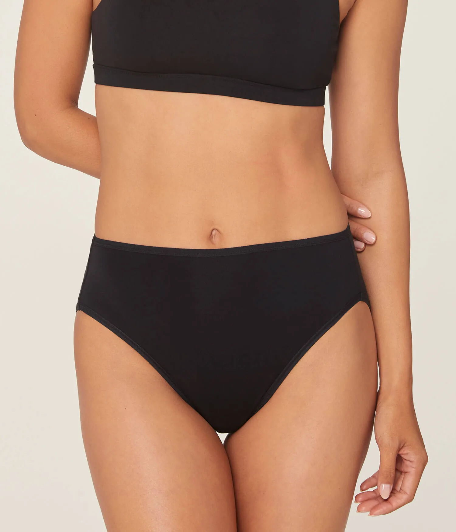 The High Waist Hipster Panty - Bamboo Jersey - Black