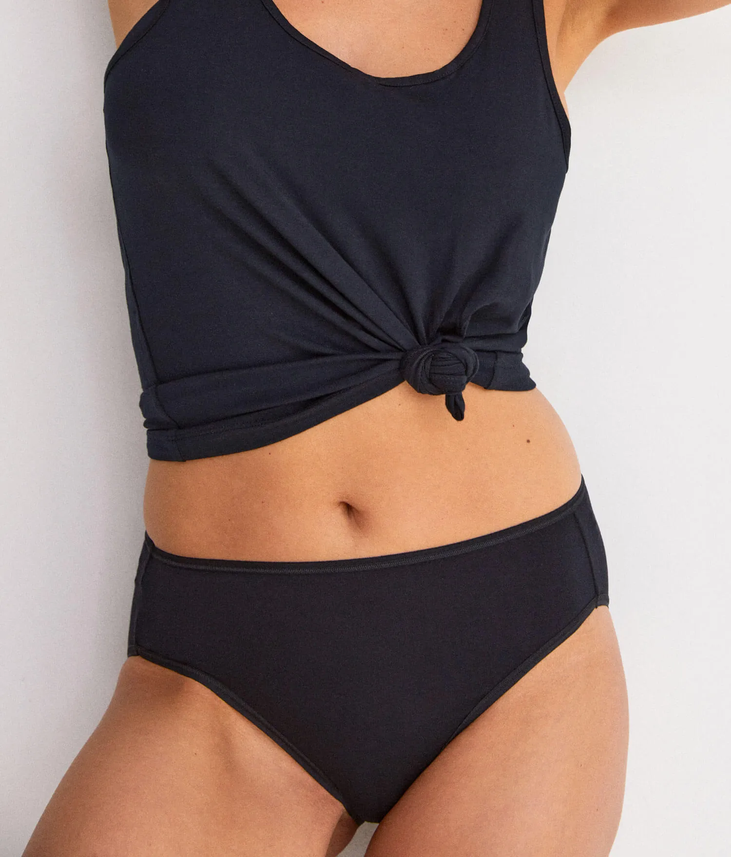 The High Waist Hipster Panty - Bamboo Jersey - Black