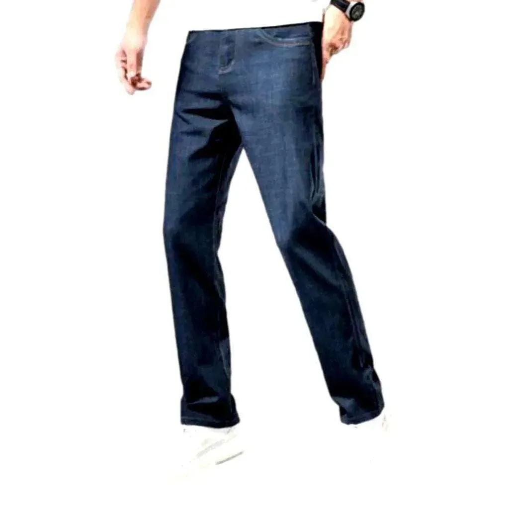 Thin straight casual men's jeans