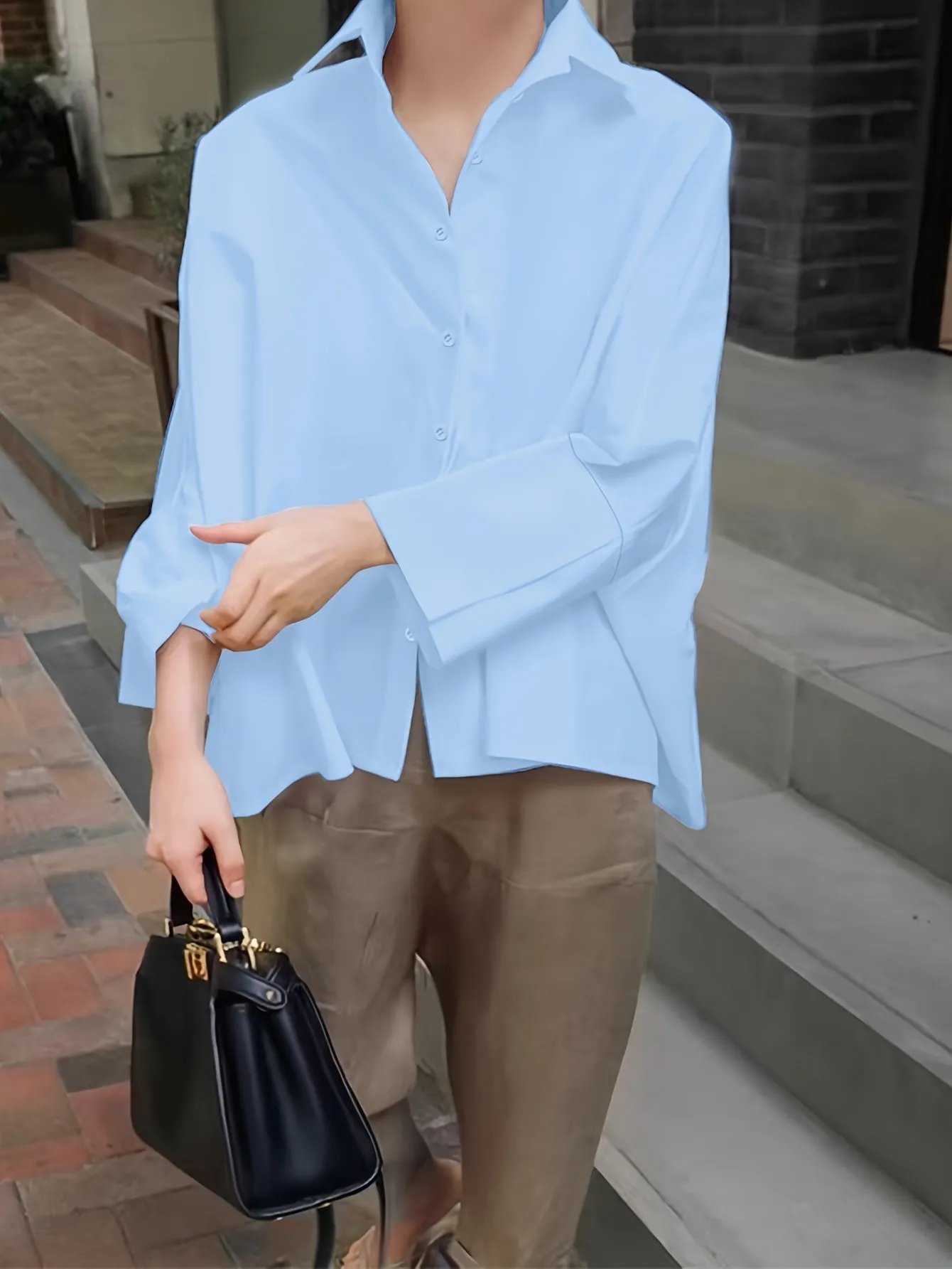 Timeless Collared Shirt with Long Cuff Sleeves