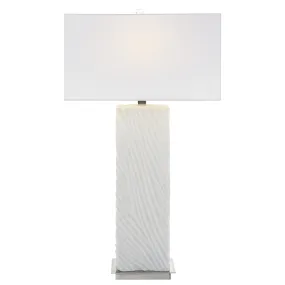 Uttermost Pillar White Marble Table Lamp