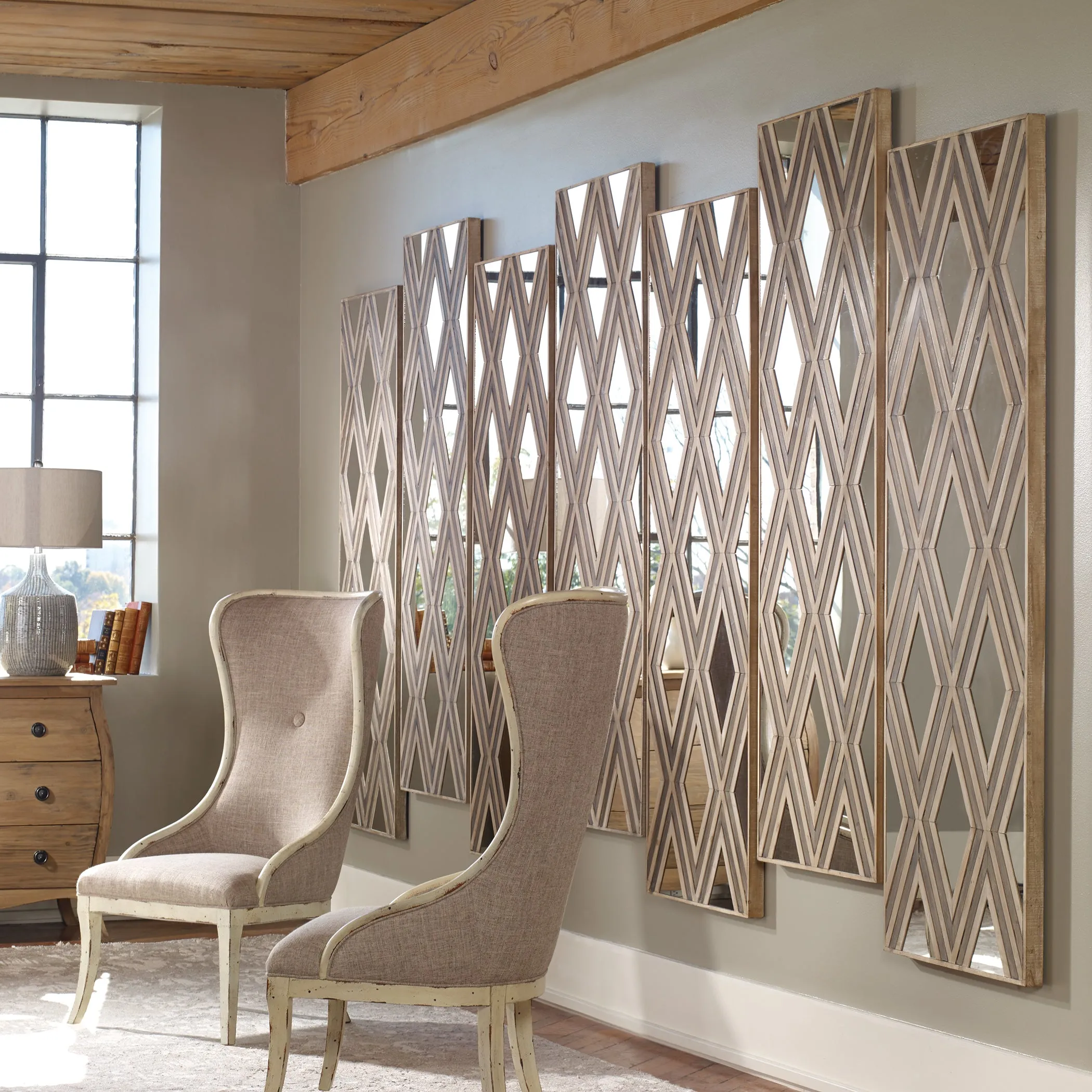 Uttermost Tahira Geometric Argyle Pattern Wall Mirror