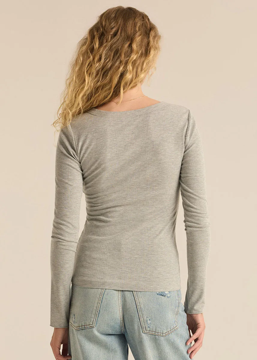 Variegated Layer Top - Classic Heather Grey