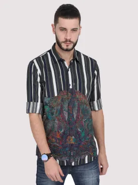 Verti Horzi Stripes Party Wear Shirt