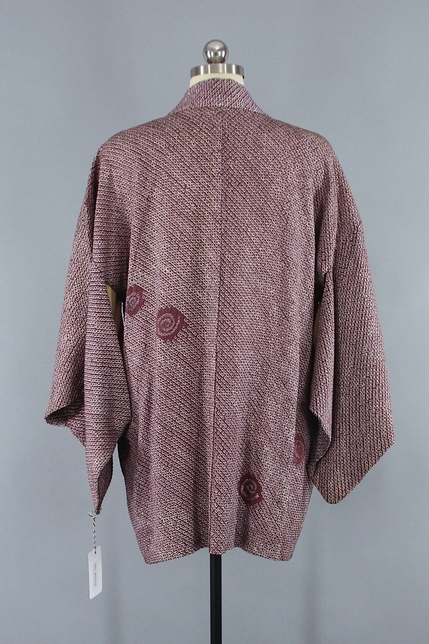 Vintage Purple Shibori Silk Haori Kimono Jacket Cardigan