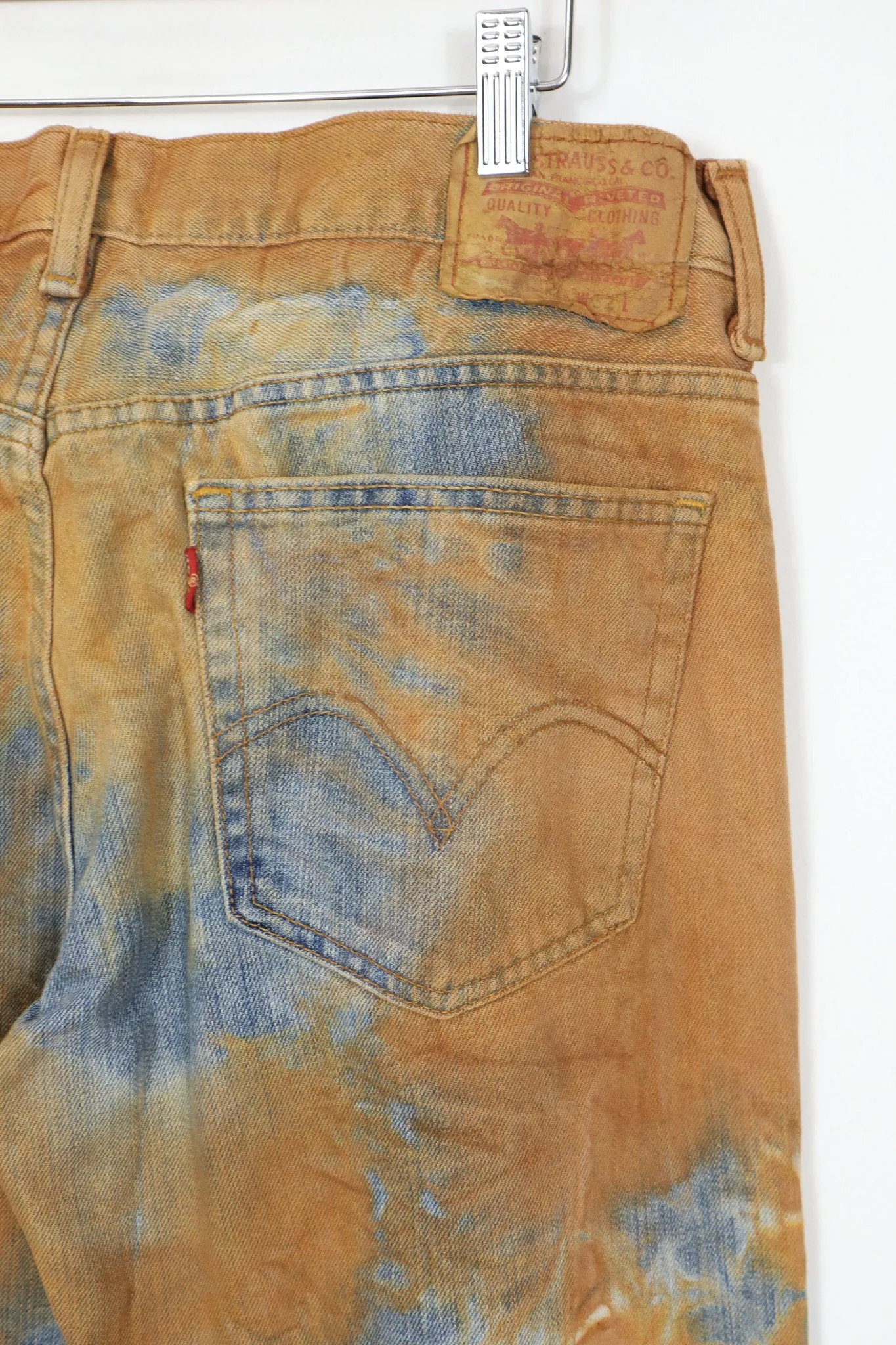 Vintage Reworked Rust Dyed Levis Relaxed Fit Jeans