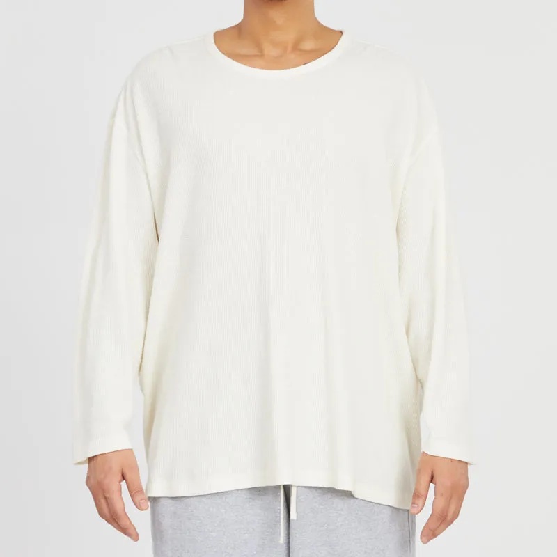 Waffle Thermal Long Sleeve T-Shirt - Natural Cotton