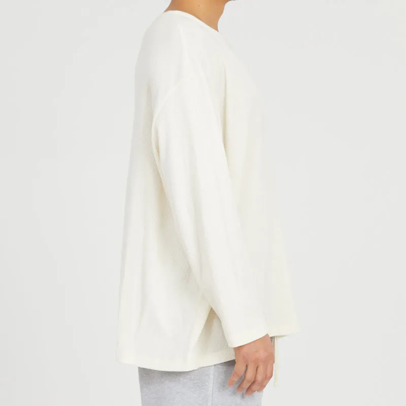 Waffle Thermal Long Sleeve T-Shirt - Natural Cotton