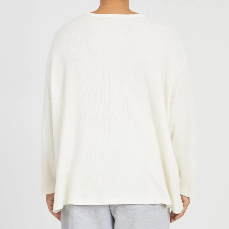 Waffle Thermal Long Sleeve T-Shirt - Natural Cotton