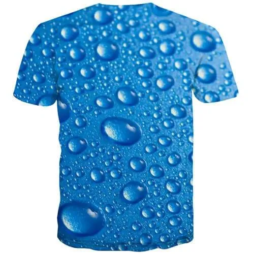 Water T-shirt Men Psychedelic Shirt Print Blue T-shirts 3d Gothic Tshirts Novelty Harajuku Tshirts Cool Short Sleeve Fashion