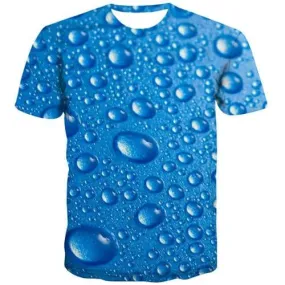 Water T-shirt Men Psychedelic Shirt Print Blue T-shirts 3d Gothic Tshirts Novelty Harajuku Tshirts Cool Short Sleeve Fashion