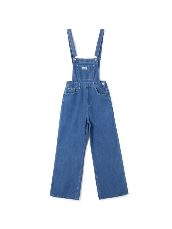 Wenkouban Blue Vintage Washed Boyfriend Denim Overall