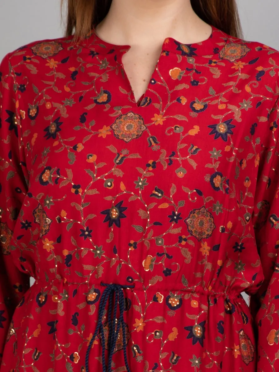 Women Red Floral Printed Dress