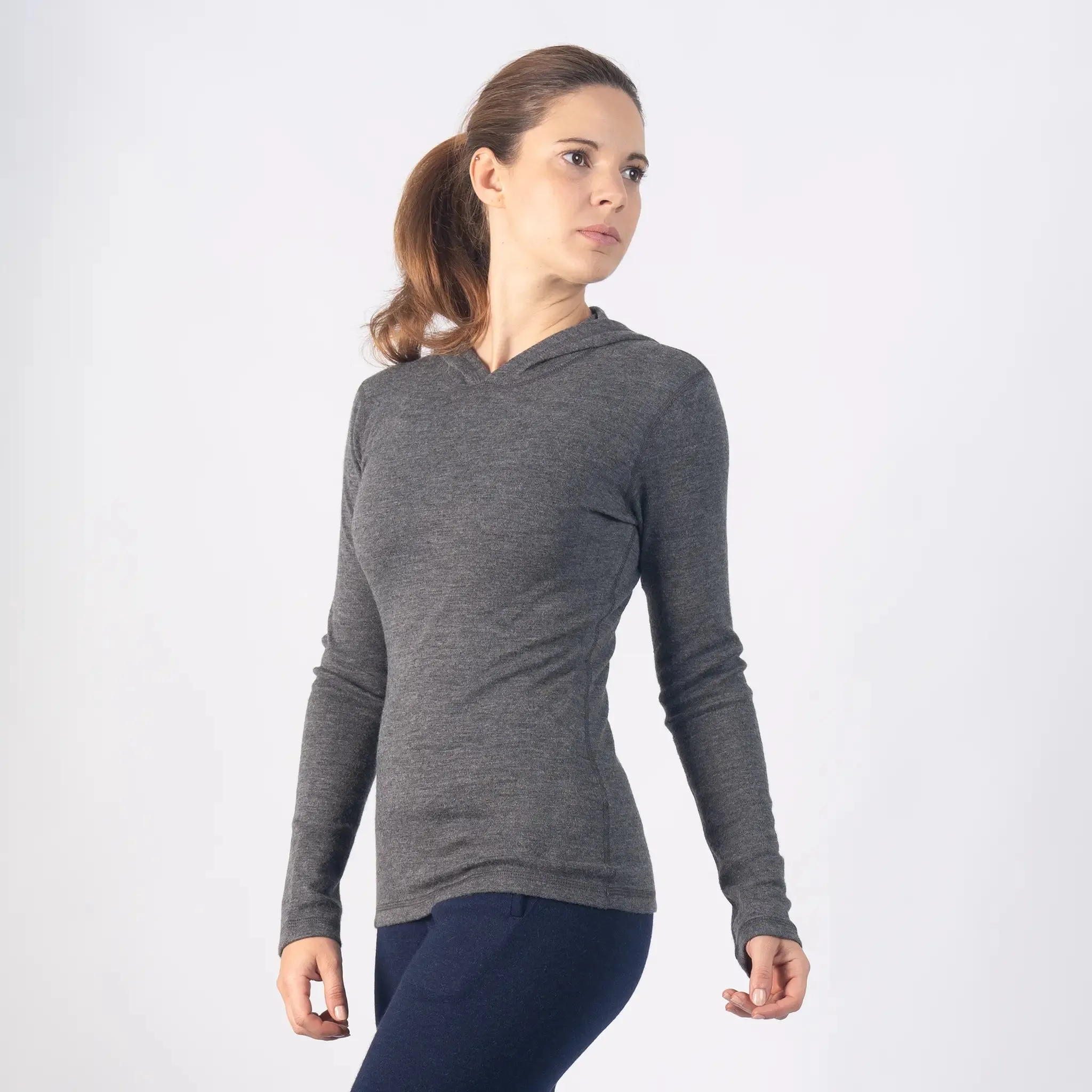 Women's Alpaca Wool Pullover Hoodie: 300 Lightweight