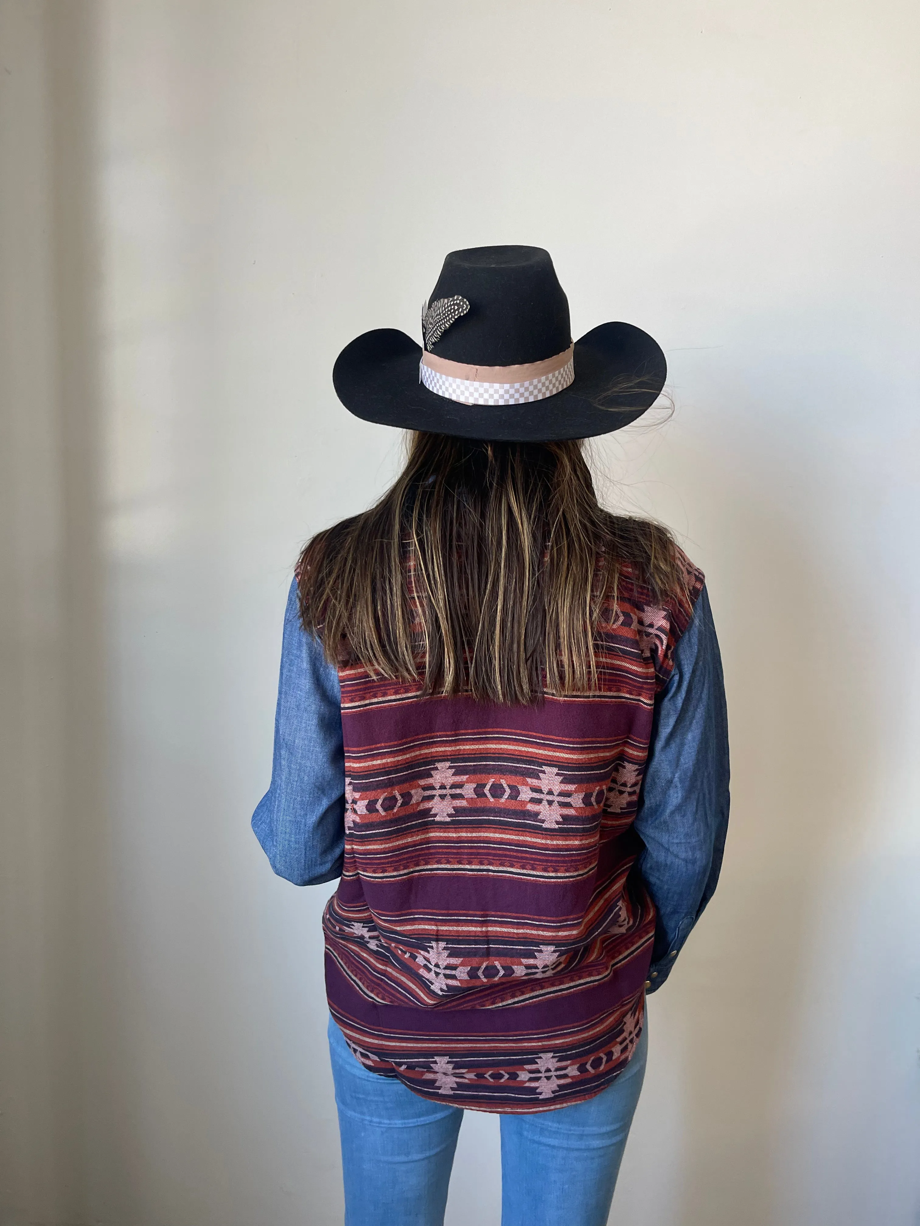 Wrangler Aztec Denim Boyfriend Snap Shirt