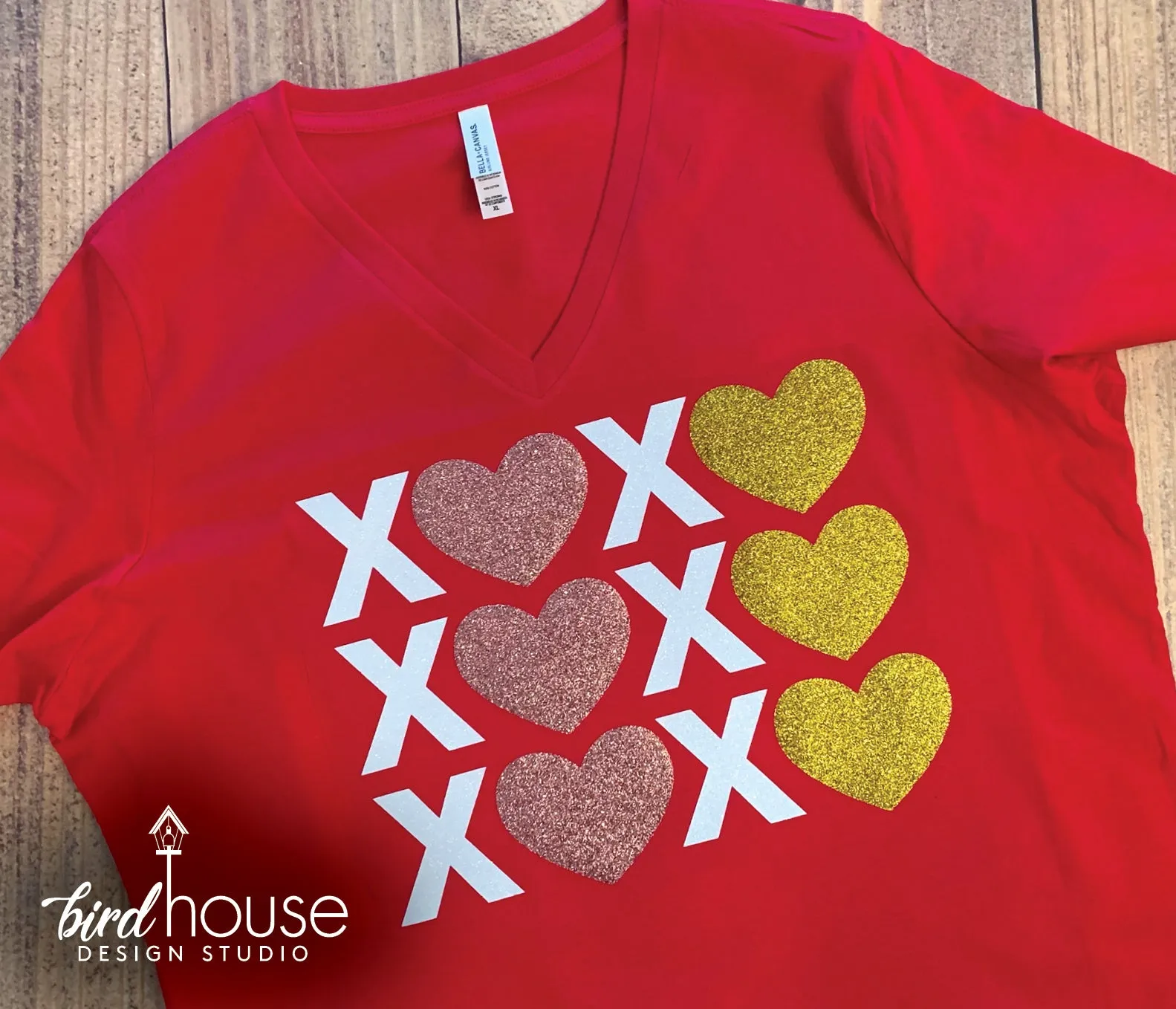 XOXO Cute Glitter Valentines Day Shirt, Pick any Color, Customize