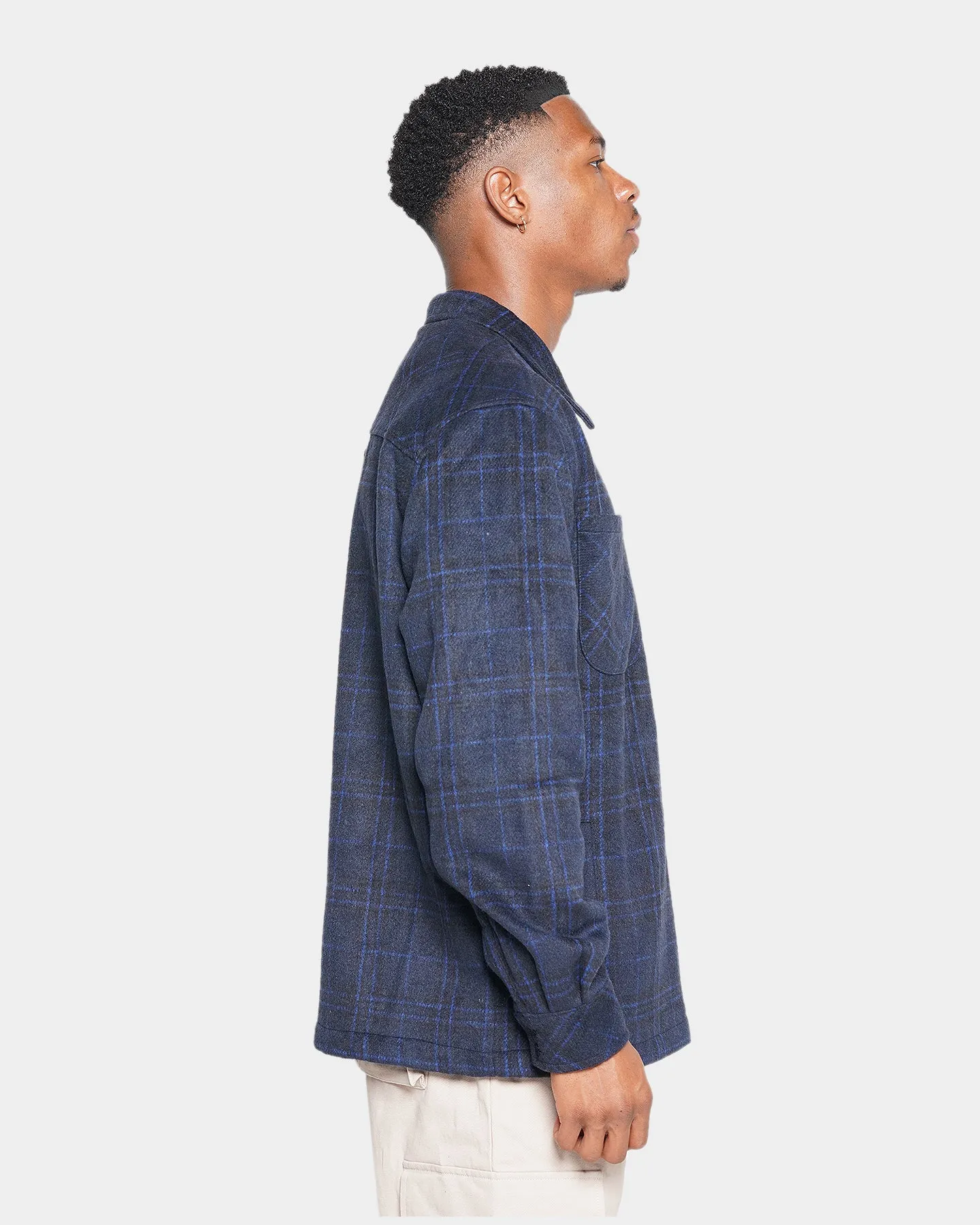 XXIII Vitus Zip Up Flannel Shacket Blue/Black