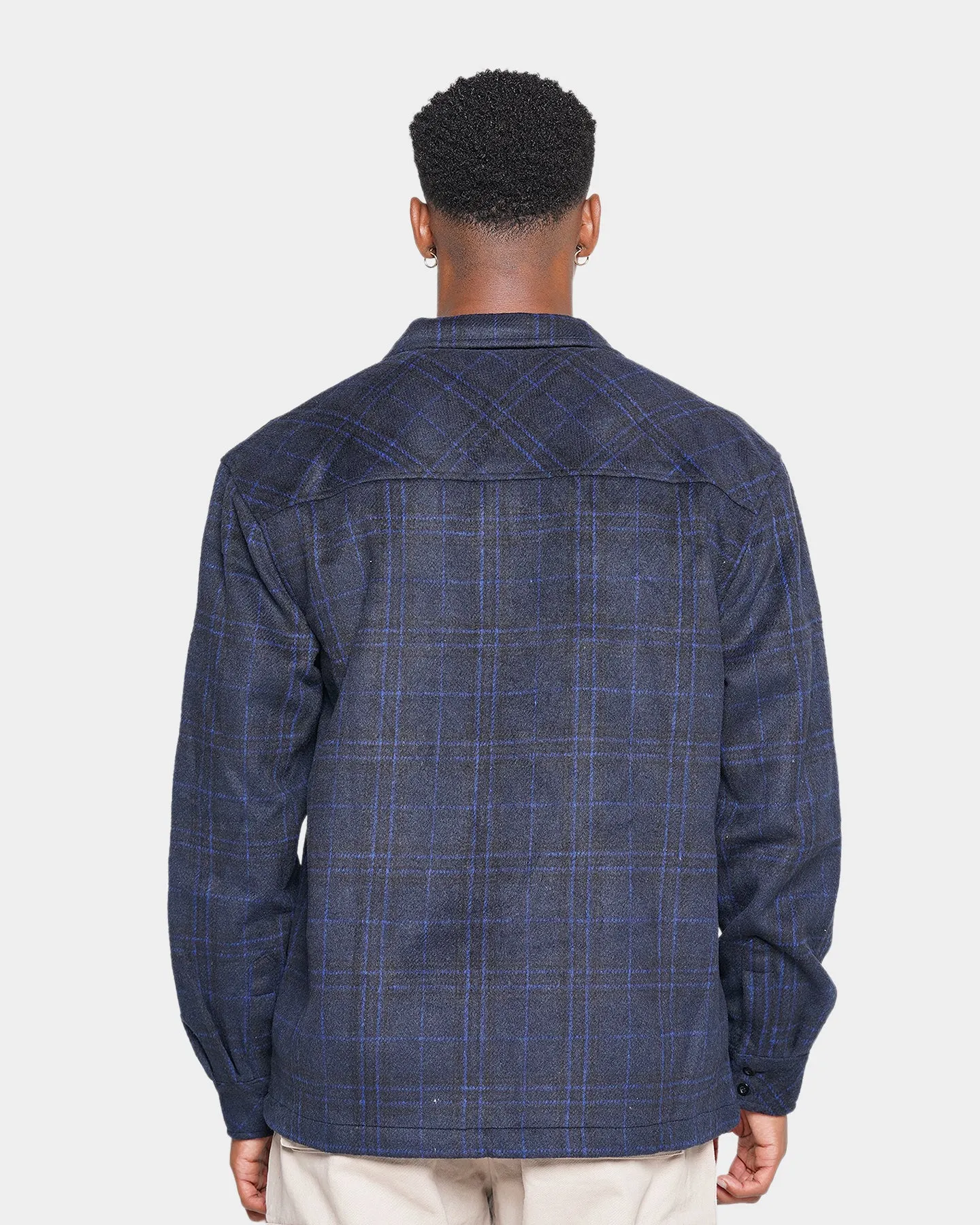 XXIII Vitus Zip Up Flannel Shacket Blue/Black