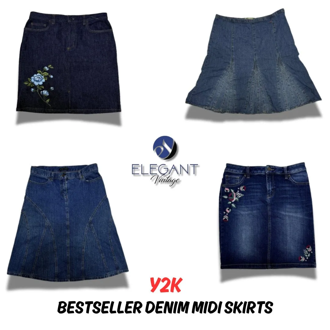 Y2K Bestseller Denim Midi Skirts - 12 pieces - EV0018