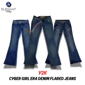 Y2K Cyber Girl Era Denim Flared Jeans - 08 pieces - EV0034