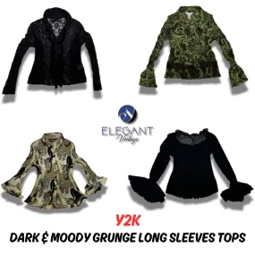 Y2K Dark & Moody Grunge Long Sleeves Top - 10 pieces - EV0015