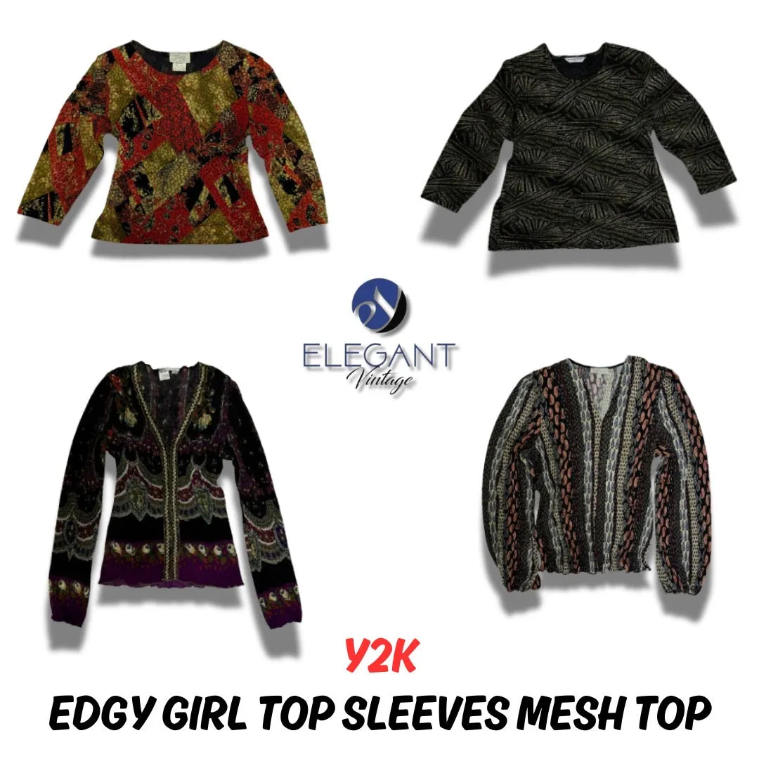 Y2K Edgy Girl Top Sleeves Mesh Top - 09 pieces - EV0005