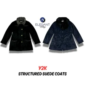 Y2K Structured Suede Coats - 10 pieces - EV0026