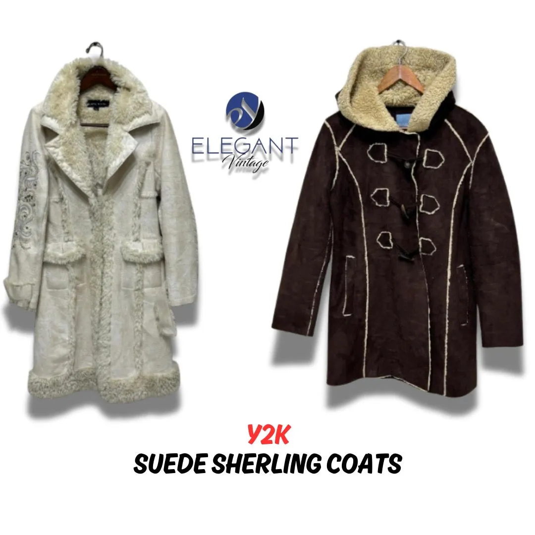 Y2K Suede Shearling Coats - 12 pieces - EV0011