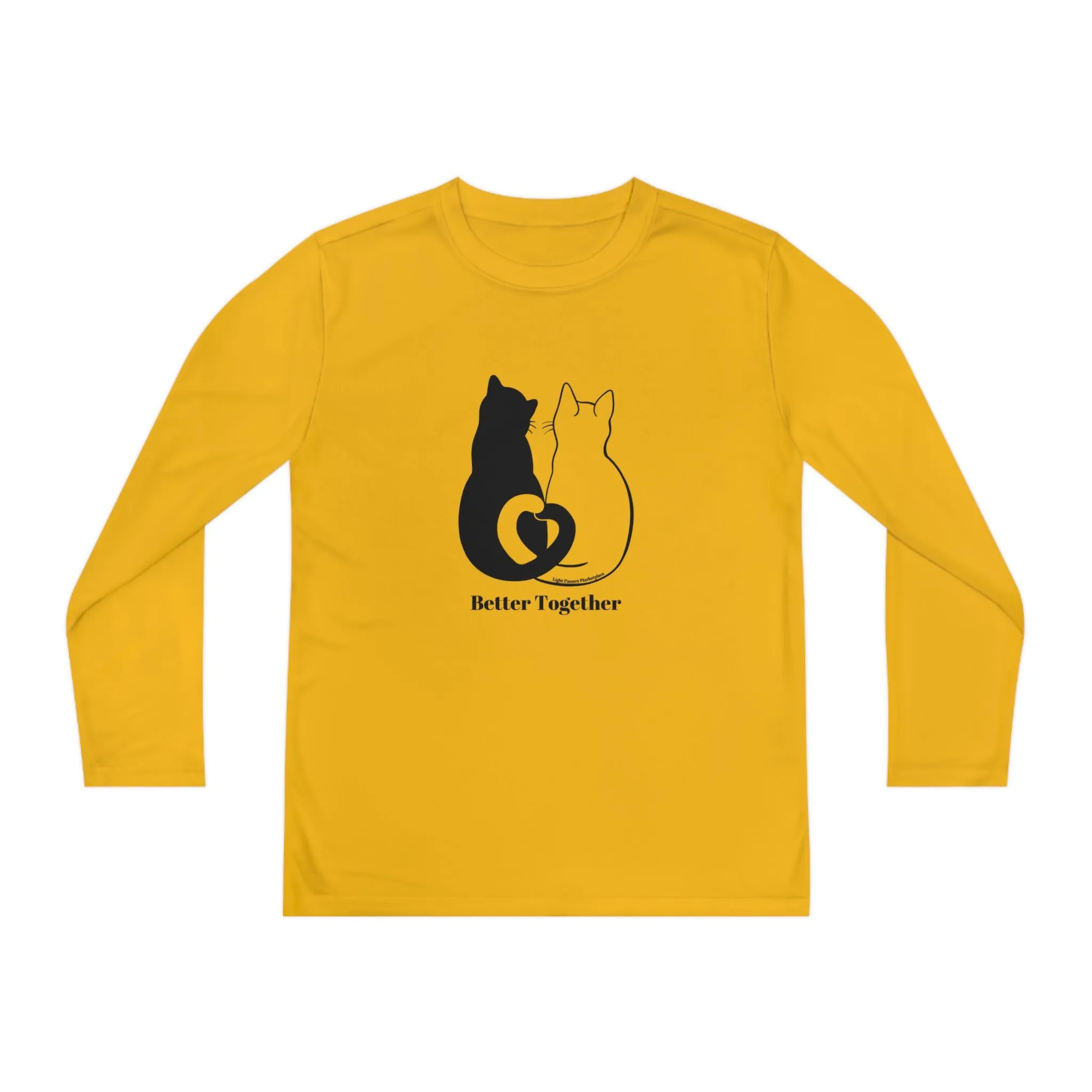 Youth Long Sleeve 2 Cats Heart Love Tails