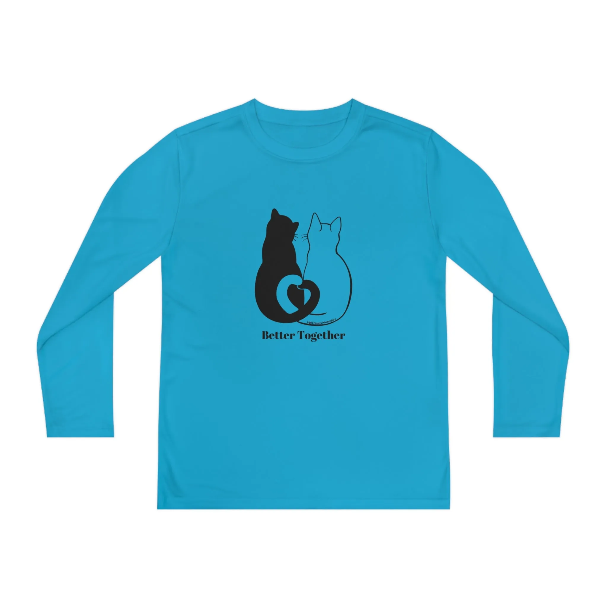 Youth Long Sleeve 2 Cats Heart Love Tails