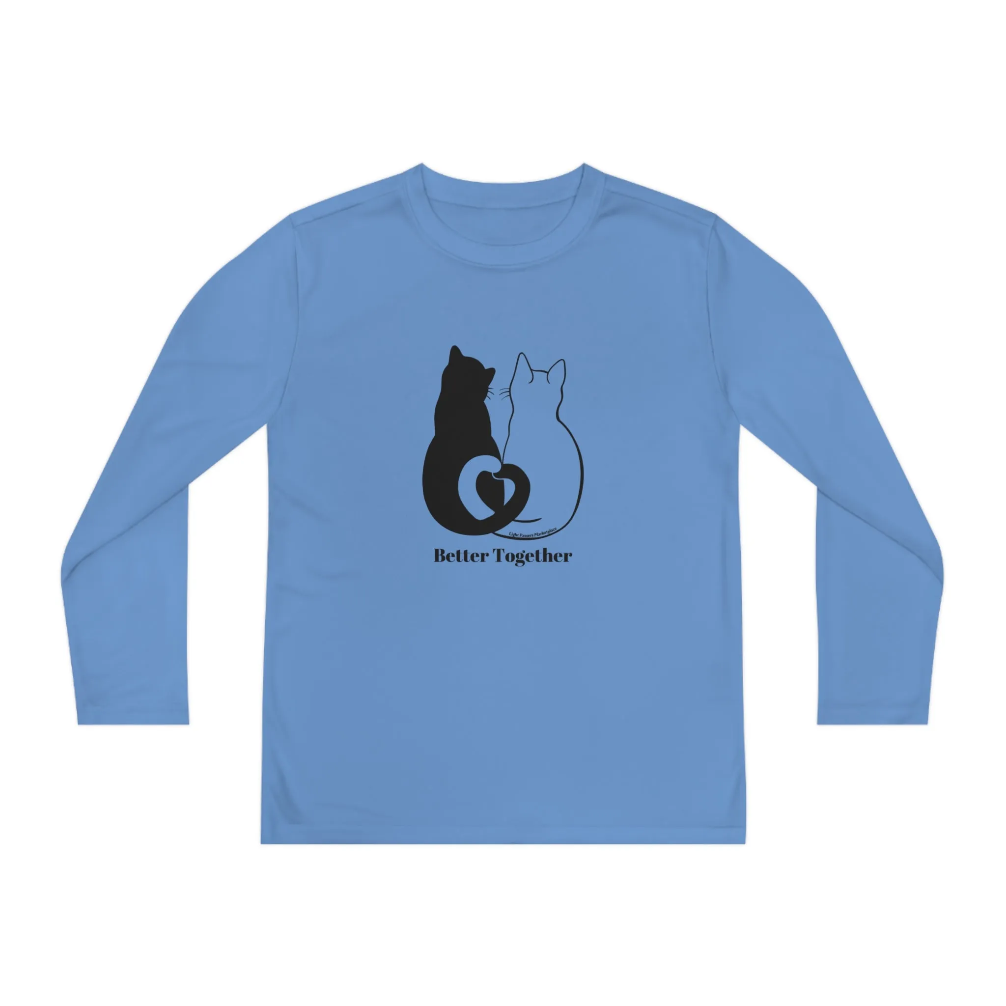 Youth Long Sleeve 2 Cats Heart Love Tails