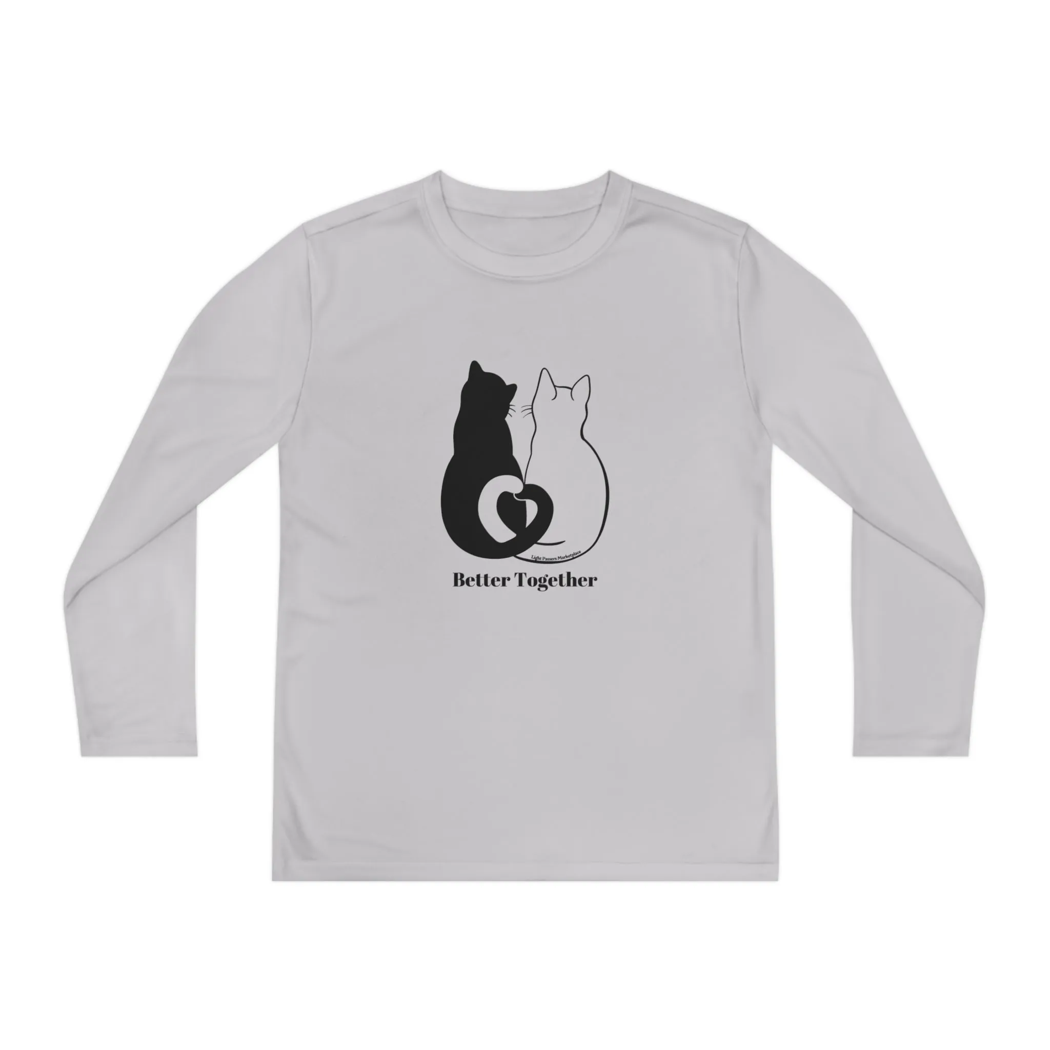 Youth Long Sleeve 2 Cats Heart Love Tails